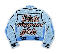 Finally Home Girls support Girls Patch zum Aufbügeln - Feminismus Aufnäher | Motiv für starke Frauen: Girl Power, Feminism, Feminist & Frauen. Als Bügelbild für Tasche, Beutel & Jeansjacke.