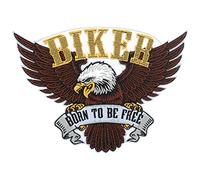 Finally Home Großer Born to be Free Biker Adler Patch zum Aufbügeln | Motorrad Kutten Patches, Amerika Usa Rückenpatch, Weste Rückenaufnäher, Motorcycle Aufnäher für Lederwesten
