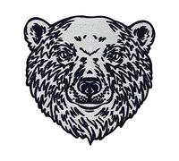 Finally Home Großer Eisbär Kopf Patch zum Aufbügeln | Schnee Tiere Patches, Weißer Eis Bär Bügelflicken, Flicken, Aufnäher für Kinder und Erwachsene