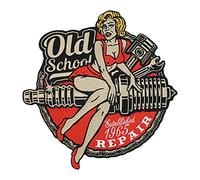 Finally Home Großer Old School Repair Biker Rückenpatch zum Aufbügeln für Lederkutten | Motorrad Kutten Patches, Frauen Rückenaufnäher, Schrauben Motorcycle Flicken, Aufnäher für Männer