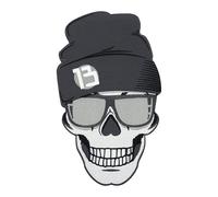 Finally Home Großer Totenkopf mit Mütze Rückenpatch zum Aufbügeln | Motorrad Kutten Patches, Biker Bügelpatch, Totenschädel Rückenaufnäher, Aufnäher für Männer