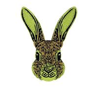 Finally Home Hasen Kopf Patch zum Aufbügeln - Wald Tiere Ostern Aufnäher | Hase Aufbügler Motiv: Kaninchen, Bunny & Osterei. Als Bügelbild für Tasche & Jeansjacke.