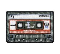 Finally Home Klett Patch - Rote 80er Kassette | Retro Klett Patches, Vintage Aufnäher, Old School Klettpatches, Badge, Rock Musik Klettpatch