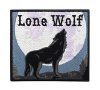 Finally Home Lone Wolf Mond Patch zum Aufbügeln & Aufnähen | Motorrad Tier Patches, Biker Aufnäher, Motorradjacke Aufbügler, Wölfe Rückenaufnäher