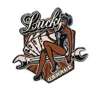 Finally Home Lucky Garage Teufel Karten Biker Patch zum Aufbügeln | Motorrad Kutte Patches, Rückenaufnäher, Motorradjacke Rückenpatch, Motorcycle Aufnäher für Lederwesten
