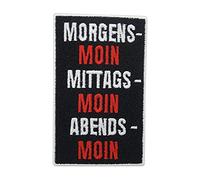 Finally Home Morgens - Moin, Mittags - Moin, Abends - Moin Patch zum Aufbügeln | Hamburg Patches, Norddeutsch Bügelbild, Biker Aufbügler, Lustige Aufnäher