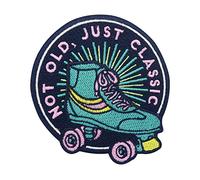 Finally Home Not old, just Classic Rollschuhe Patch zum Aufbügeln | Retro Patches, Vintage Bügelbild, Old School Flicken, Skate Bügelpatches, Aufbügler, Neon Aufnäher