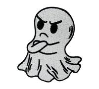 Finally Home Patch zum Aufbügeln - Angry Ghost | Halloween Patches, Kleines Gespenst Bügelbild, Weißer Geist Aufbügler, Cute Vampir Aufnäher