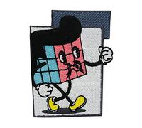 Finally Home Patch zum Aufbügeln & Aufnähen - 3D Retro Würfel | Vintage Patches Old School Bügelbild Comic Aufbügler Cartoon Aufnäher