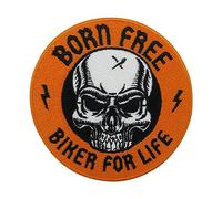 Finally Home Patch zum Aufbügeln - Biker for Life | Motorrad Kutte Patches, Born Free Totenkopf Aufbügler, Motorcycle Rückenpatch, Aufnäher für Weste
