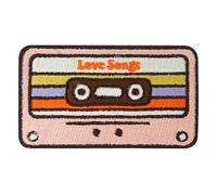 Finally Home Patch zum Aufbügeln - Love Songs Kassette | Retro Patches, Vintage Bügelbild, Rock Musik Aufnäher, Old School Aufbügler Flicken