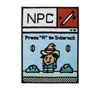Finally Home Patch zum Aufbügeln - NPC Press "A" to Interact | Gaming Patches, Gamer Aufbügler, Controller Flicken, Großer Aufnäher