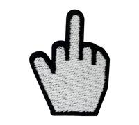 Finally Home Patch zum Aufbügeln - Rebellen Maus Cursor | Kleiner Mittelfinger Aufnäher, Mini Aufbügler, Biker Bügelbild, Stinkefinger Patches