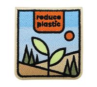 Finally Home Patch zum Aufbügeln - Reduce Plastic | Pflanzen Patches Wald Umwelt Bügelbild Sonne Aufbügler Baum Natur Aufnäher Himmel Flicken