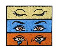 Finally Home Pop Art Retro Augen Patch zum Aufbügeln | Vintage Patches, Old School Auge Bügelbild, Stoffaugen Bügelpatch, Tränen Aufbügler, Kunst Aufnäher