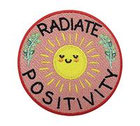 Finally Home Radiate Positivity Happy Sonne Patch zum Aufbügeln | Zweig Patches, Pflanzen Bügelbild, Natur Aufbügler, Sun Spruch Aufnäher