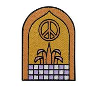 Finally Home Retro Hippie Peace Zeichen Patch zum Aufbügeln | Frieden Patches, Vintage Hippie Sign Bügelbild, Make Love not War Aufbügler, Old School Aufnäher