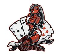 Finally Home Sexy Biker Teufel Patch zum Aufbügeln | Motorrad Kutte Patches, Karten Rückenaufnäher, Motorradjacke Rückenpatch, Aufnäher für Lederwesten