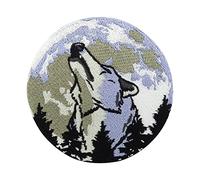 Finally Home Wolfs Mond Patch zum Aufbügeln | Wolf Patches, Biker Bügelbild, Moon Aufbügler, Wölfe Aufnäher, Motorrad Rückenpatch