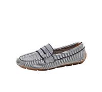 Find Damen Schuhe Schwarz Leichte Strick-Loafer für Damen, Fahr-Loafer, lässiger Slip-On, Flache, Bequeme Bootsschuhe, atmungsaktive Schuhe mit flachem Boden Simen Schuhe Damen (Blue, 38)