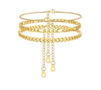 FindChic 3 Stück Fussketten für Frauen Mädchen Gold Fußkette Geliedkette O kette Fußkettchen Panzerkette Strand Knöchel Ketten Armbänder Verstellbare Fuß Schmuck Set, Wasserfest, 22+5cm