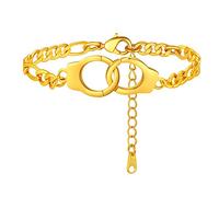 FindChic damen Fußkettchen mit Handschnellen Anhänger Charm Statement Handschnellen Fußkette