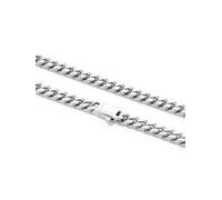 FindChic Halskette Damen Edelstahl Gliederkette Dick Panzerkette 14MM Extrem Breite Choker Kette Silber Cuban Link Chain 50cm Statement Kette Hals Modeschmuck