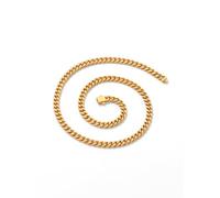 FindChic Halskette Damen Gold 5MM Breite Panzerkette 50cm Choker Kette ohne Anhänger Edelstahl Gliederkette Dick Cuabn Link Chain Frauen Mädchen klassische Schmuck