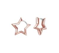 FindChic Ohrringe Stern Klein Creolen Rosegold Hypoallergene Rose gold 20MM Ohrringe mit 925 Silber Nadel Edelathl Huggie Hoop Damen Golden Stern Ohrstecker für Mädchen Frauen