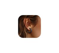 FindChic Schwarze Creolen Damen 20mm Klein Hoop Ohrringg Edelstahl Huggie Hoop Earrings Helix Mädchen Kinder Ohr Piercings für Geburtstag Valentinstagg
