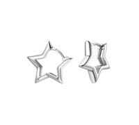 FindChic Stern Ohrringe Creolen für Damen mit 925 Silber Nadel Hypoallergene 20MM/30MM Edelathl Huggie Hoop Silber/14k Gold/Schwarz Stern Ohrstecker für Mädchen Frauen