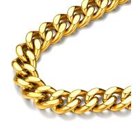 FindChic vergoldete Kette, klobige kubanische Gliederkette fr Herren, Panzerkette, Halsketten, dick, robust, 12 mm, 50,8 cm, Street-Fashion-Hip-