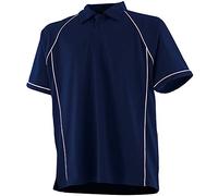 Finden & Hales Piped Performance Polo - Kurz Ärmel Fitness Halsband T-Shirt - Marine/Weiß (5XL)