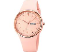 findtime Analog Damenuhren mit Silikonarmband Einfache Fashion Armbanduhr Damen mit Datum Kalender Frauen Uhr Schlicht Elegant Sportlich Edelstahl Gehäuse