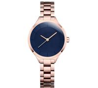 findtime Armbanduhr Damen Analoge Quarzuhr Minimalistische Runde Legierungs Bügel Damenuhr Elagant Weibliche Design Einfach Klein Klassisch Uhr für Frau Rosagold Blau Roségold