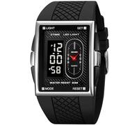 findtime Armbanduhr Herren Digital Quarz Uhren Herren Eckig Militär Uhr Männer Digitaluhr mit Wecker Datum Jungen Outdoor Sportuhr LED Licht Stoppuhr