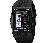 findtime Armbanduhr Herren Digital Quarz Uhren Herren Eckig Militär Uhr Männer Digitaluhr mit Wecker Datum Jungen Outdoor Sportuhr LED Licht Stoppuhr