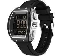 findtime Armbanduhr Herren Digital Sportuhr Militär Quadratische Digitaluhr Herren Senioren Große Zahlen Eckige Herrenuhr mit Coutdown Dualzeit Stoppuhr 5ATM Wasserdicht Outdoor