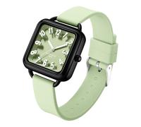 findtime Damen-Armbanduhr, analog, digital, Quarz, wasserdicht, 3 ATM, sportlich, Armband aus Edelstahl, bequem, Chronograph, leuchtendes Zifferblatt, moderner Stil, ideal für Schule und Fitness, grün