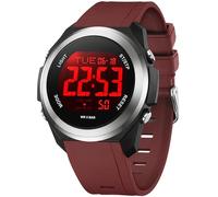 findtime Damenuhr Digital Gut Lesbar mit 7 Farbe LED Hintergrundbeleuchtung Wecker Stoppuhr für Jungen Mädchen Damen Sportlich Armbanduhr