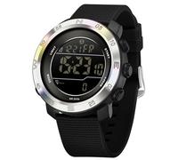 findtime Digital Armbanduhr Sportuhr Herren Schrittzähler Kalorienzähler Sportliche Herrenuhr Outdoor 5ATM Wasserdicht Beleuchtung Chronograph Stoppuhr Alarm Woche Datum Anzeige Multifunktion Silber
