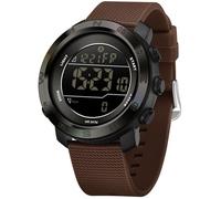 findtime Digital Armbanduhr Sportuhr Herren Schrittzähler Kalorienzähler Sportliche Herrenuhr Outdoor 5ATM Wasserdicht Beleuchtung Chronograph Stoppuhr Alarm Woche Datum Anzeige Multifunktion Braun