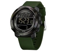 findtime Digital Armbanduhr Sportuhr Herren Schrittzähler Kalorienzähler Sportliche Herrenuhr Outdoor 5ATM Wasserdicht Beleuchtung Chronograph Stoppuhr Alarm Woche Datum Anzeige Multifunktion Grün