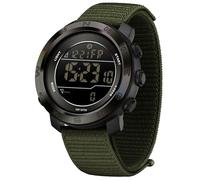 findtime Digital Sportuhr Armbanduhr Herren Schrittzähler Kalorienzähler Sportliche Herrenuhr Outdoor 5ATM Wasserdicht Beleuchtung Chronograph Stoppuhr Alarm Woche Datum Anzeige Nylon Armband Grün
