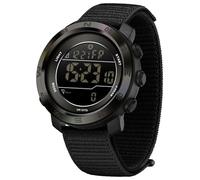 findtime Digital Sportuhr Armbanduhr Herren Schrittzähler Kalorienzähler Sportliche Herrenuhr Outdoor 5ATM Wasserdicht Beleuchtung Chronograph Stoppuhr Alarm Woche Datum Anzeige Nylon Armband Schwarz