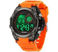findtime Digital Uhr für Jungen Herren Militär Sport Outdoor Armbanduhr mit Timer/Doppelzeit/Alarm/Kalender/Stoppuhr/Stoßfest