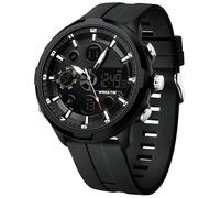 findtime Digitale Analoge Armbanduhr Herren Groß Zifferblat Sportlich Militär Herrenuhr Wasserdicht Led Beleuchtung Chronograph Stoppuhr Wecker Kalender Multifunktionale Uhren Robust Schwarz