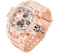 findtime Digitale Armbanduhr Damen Sportlich 5ATM Wasserdicht Militär Uhr Kinder Digitaluhr für Jungen Mädchen Analog Digital Sportuhr LED Multifunktions Damenuhr mit Wecker Datum Stoppuhr Outdoor