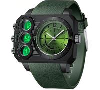 findtime Eckige Uhren Herren Digital Analog Große Armbanduhr Militär 5ATM Wasserdicht Sportuhr Herren Outdoor Tactical Watch Stoppuhr Coutdown 12/24H DREI Zeitzonen Luxus Uhr für Männer