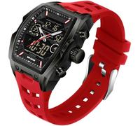 findtime Eckige Uhren Herren Digital Militär Uhr Designer Sportuhr Herren 5ATM Wasserdicht Leuchtend Stoppuhr Coutdown Männer Uhr Quarz Armbanduhr Digital Analog Herrenuhr Outdoor